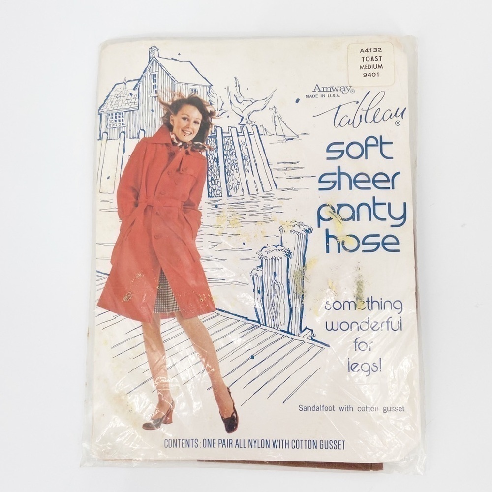 Vintage 1970's Amway Tableau Sheer Pantyhose NWT